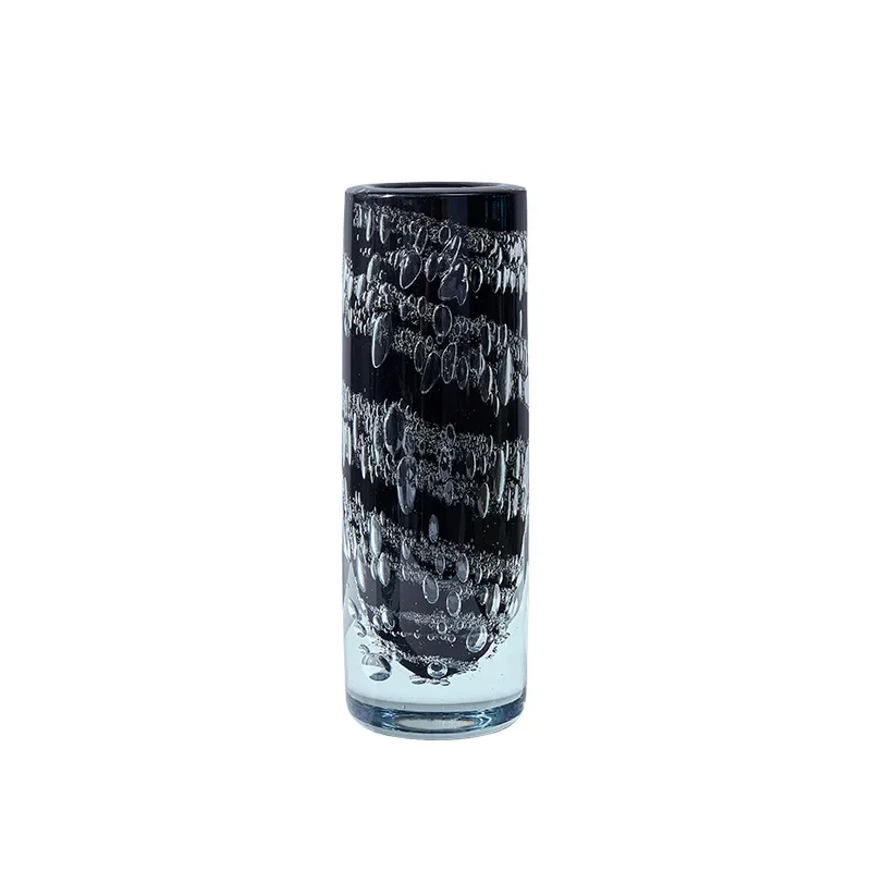 

Nordic style creative black bubble pattern glazed vase home villa hotel model room vase handmade