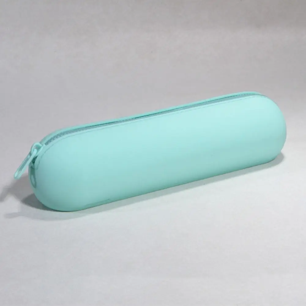Large capacity Straight Hair Comb Storage Bag Waterproof Zipper Stationery Organizer Soft Lightweight Silicone Pen Bag