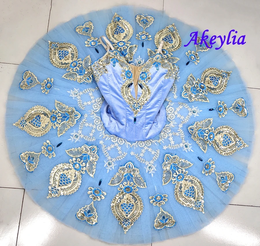 Céu azul profissional tutu feminino clássico profissional ballet tutus panqueca coppelia cisne lago ballet traje vestido para meninas