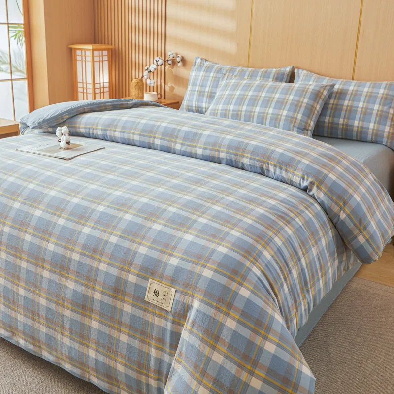 100% قطن المعزي واحد الملكة الملك الحجم لينة غسلها بطانية قطن لحاف سميك دافئ كل موسم الفراش آلة قابل للغسل