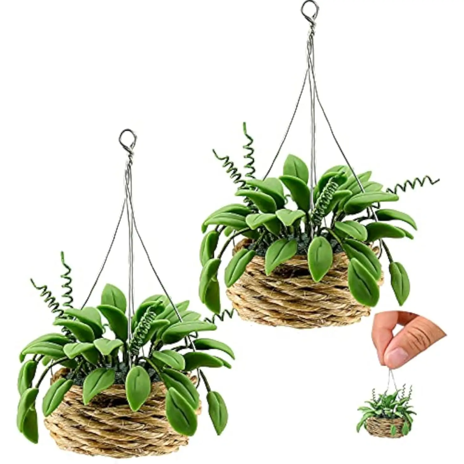 

2 Pcs 1:12 Miniature Dollhouse Plants Miniature Bonsai Plant Dollhouse Christmas Tree Mini Potted Plant Dollhouse Hanging Plant