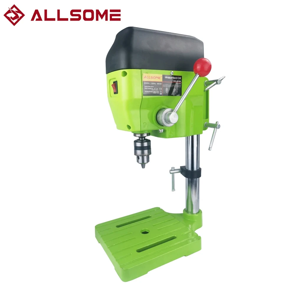 ALLSOME High Variable Speed Bench Drill Press 480W Drilling Machine Drilling Chuck 1-10mm For DIY Wood Metal Electric Tools