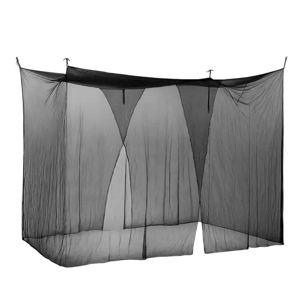Foldable Mosquito Net 2 Pcs Mosquito Net Canopy for Bed Patio 4 Corner Mesh Net with Side Openings Hanging Hooks for Camping