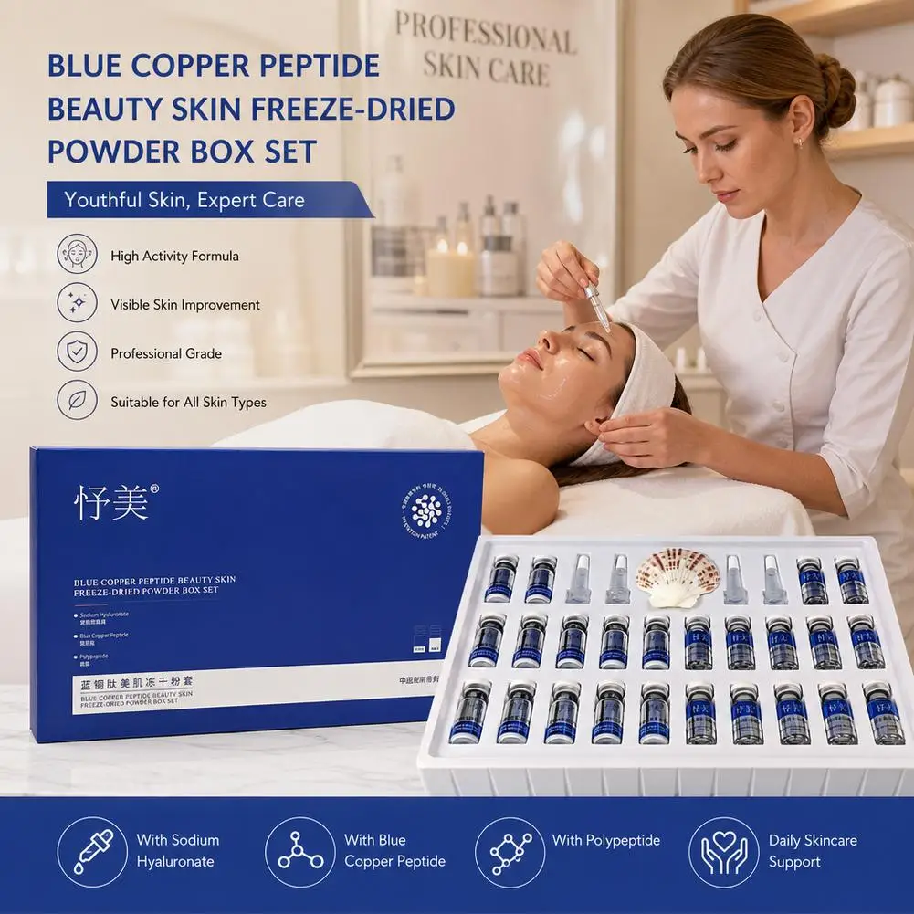 Facial Barrier Repair Blue Copper Peptide CHK-CU Freeze-Dried Powder Skin Brightening Hydration Moisturizing Beauty Kit Korean