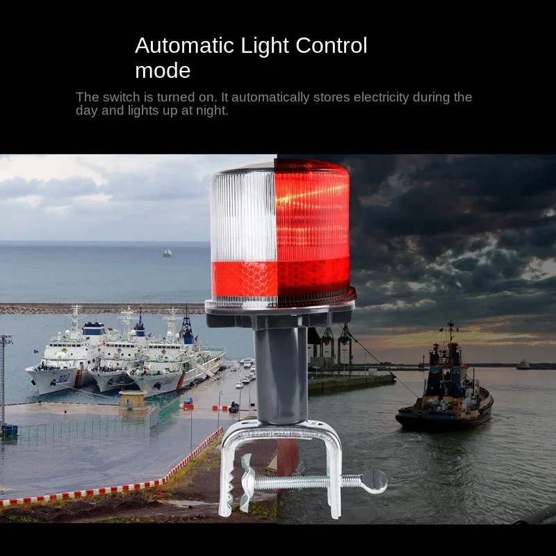 Luce di navigazione marina a LED ad energia solare con circuiti integrati per il posizionamento della lampada indicatore di segnali costanti e lampeggianti