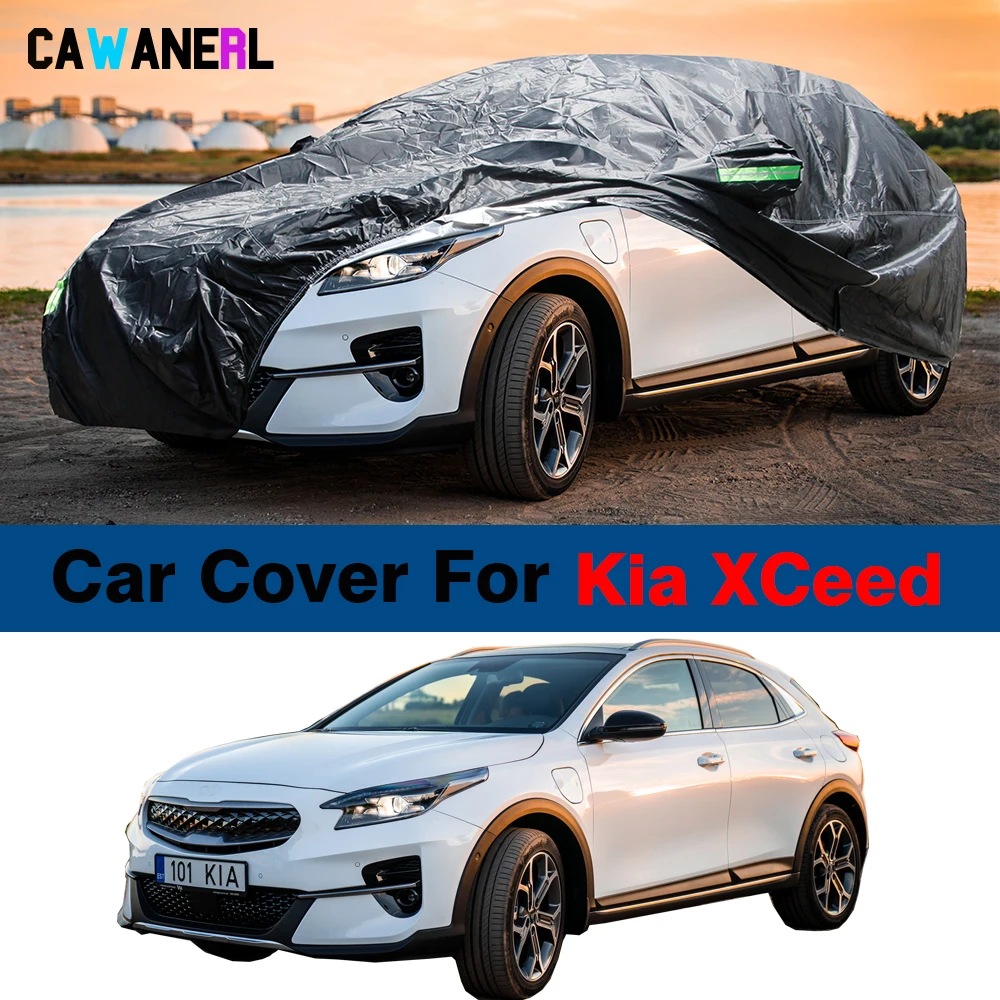 Black Car Cover Waterproof SUV Sun Rain Snow Scratch Protection Dustproof Cover For Kia XCeed 2018-2023