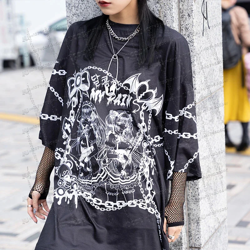 

Японская трикотажная футболка в стиле Харадзюку, модная брендовая спортивная одежда с короткими рукавами, летняя женская модная уличная одежда, топ