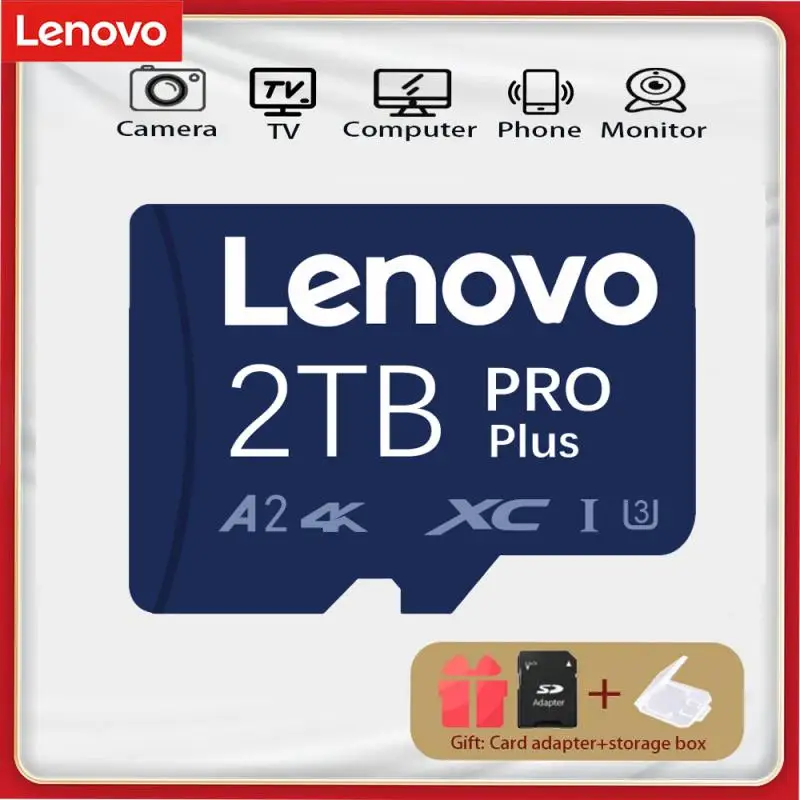 Cartão de Memória Lenovo-SD, Cartão Flash, Cartões Mini SD, 512 GB, 256GB, 1TB, 2TB, Classe 10, SD, TF, 64GB, 128GB, Original