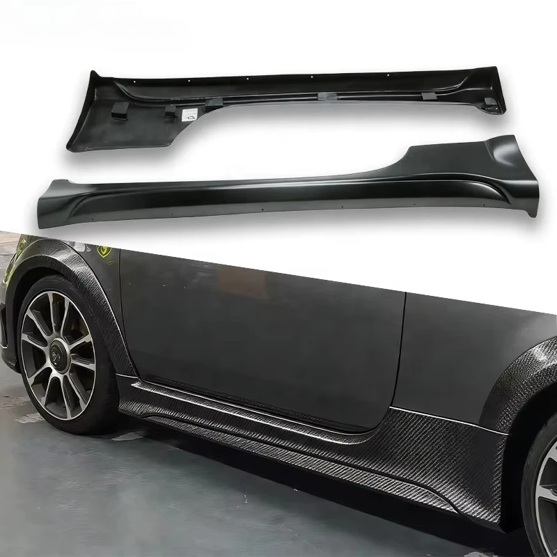 ForAbarth Fiber Glass Widebody Side Skirt For 2008-2024 Fiat 595 695 Abarth 70th Style Widebody Side Skirt