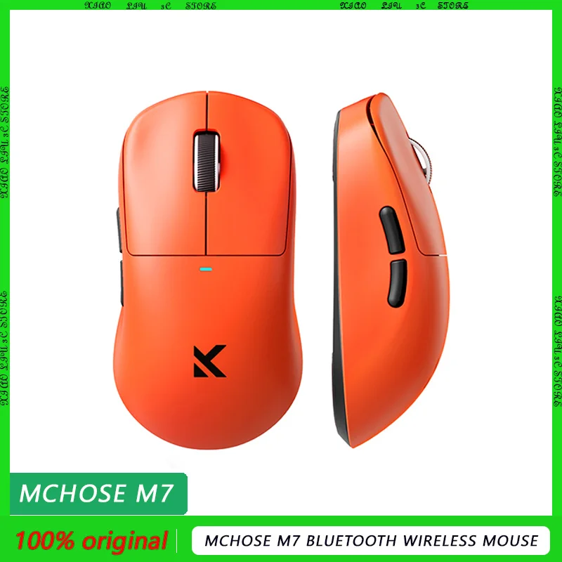 MCHOSE M7 Bluetooth Wireless Mouse E-sports Tri-mode Gaming Custom Mice PAW3395 Light Weight Ergonomic Pc Gamer Accessories