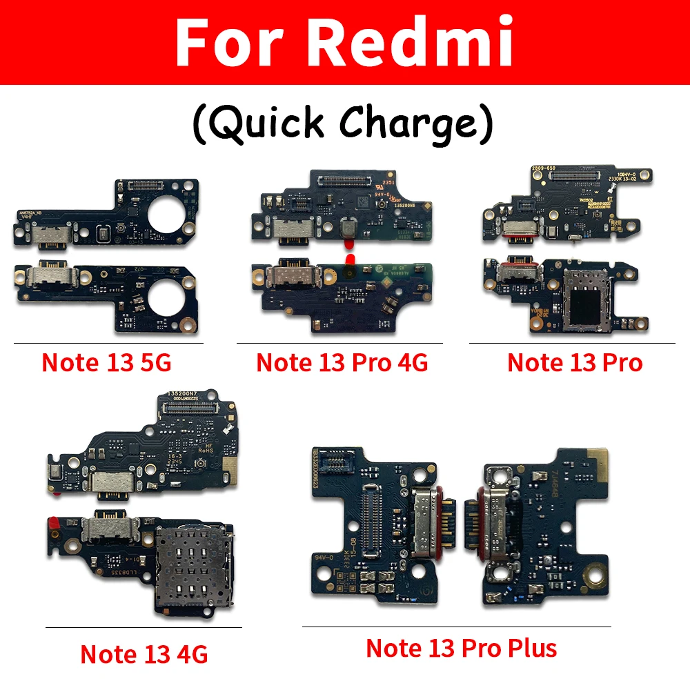 Imagem -02 - Porta de Carregamento Usb Dock Charger Plug Connector Board Cabo Flex para Xiaomi Redmi a1 a2 12c 13c 12 4g 5g Nota 13 Pro Plus 30 Pcs