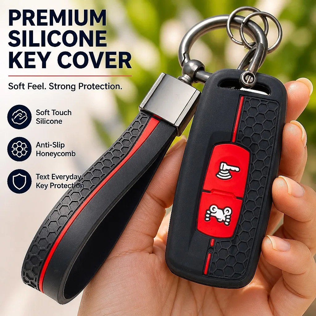 Premium Silicone Car Keychain Fob Strap for Honda PCX125 PCX150 PCX160 ADV150 Vario Click125 Click150 Anti Lost Key Ring Holder