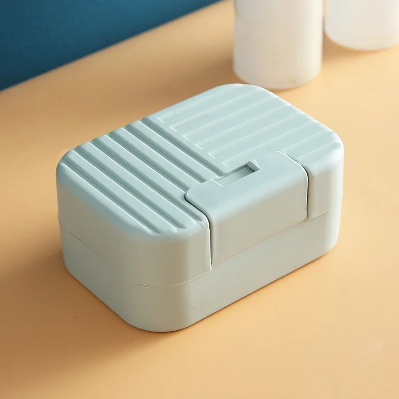 حاوية صابون محمولة مع غطاء صندوق صابون للسفر مقاوم للماء لقفل الحمام، حافظة منظم الصابون المختومة، ملحقات الحمام
