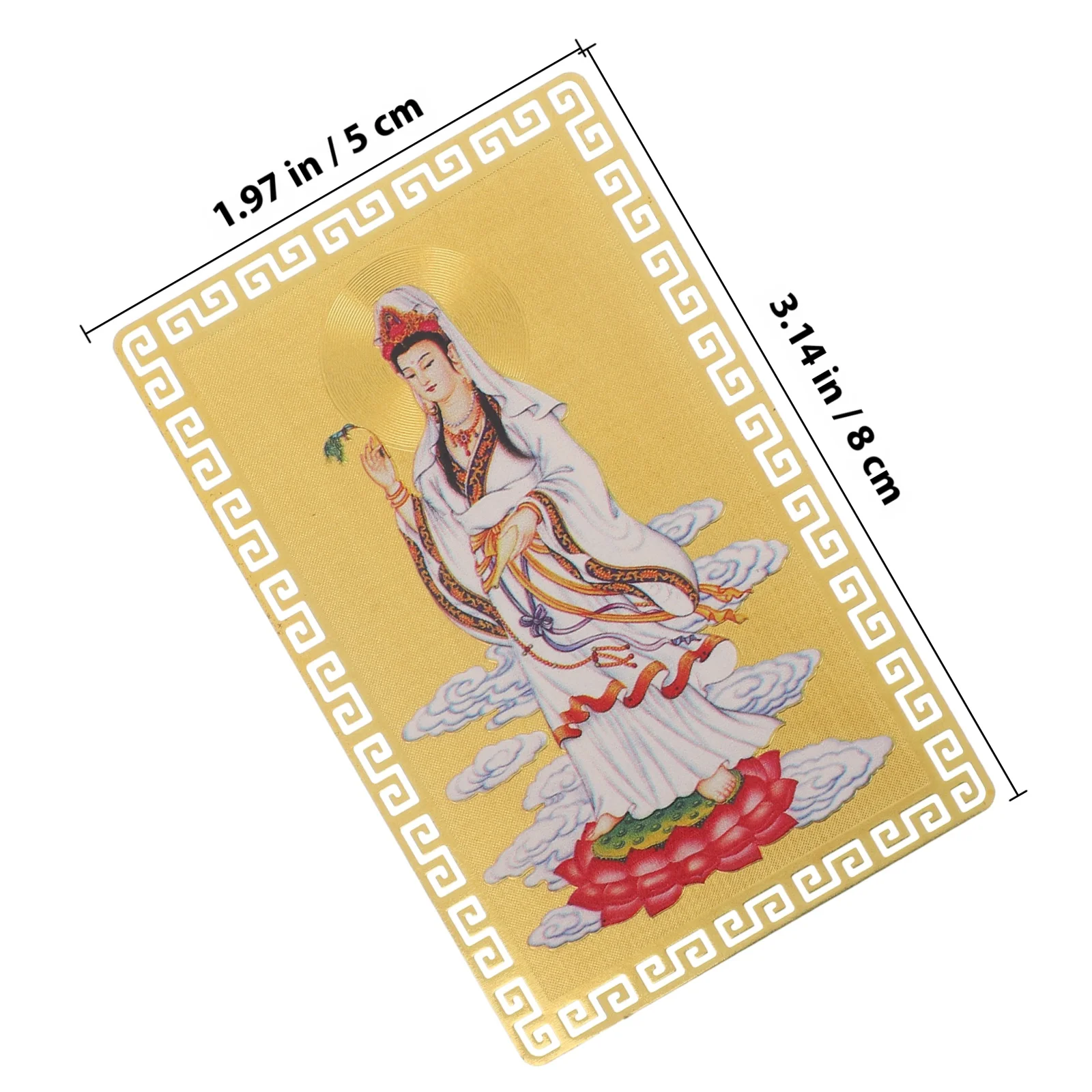 Chinese Style Auspicious Metal Amulet Card for Wealth Success Career Boost Portable Guanyin Amulet Card Luck Protection