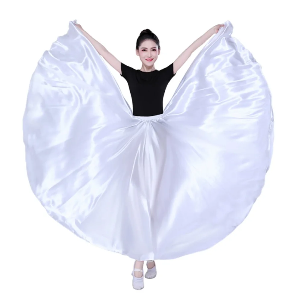 

Fashion Smooth Gypsy Women Skirt Carnival Polyester Spanish Flamenco Skirt Party Ballroom Dance Paso Doble Dance Dress Dance