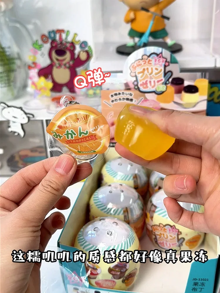 J.DREAM Japan Candy Gashapon Figure Anime Cute Miniature Soft Pudding Jelly Keychain Kawaii Capsule Toys Doll Decoration Gift