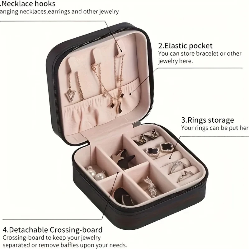 

Mini Plush Velvet Jewelry storage Organizer Case, Portable Travel Small Display Storage Box For Rings Earrings Necklaces Gifts