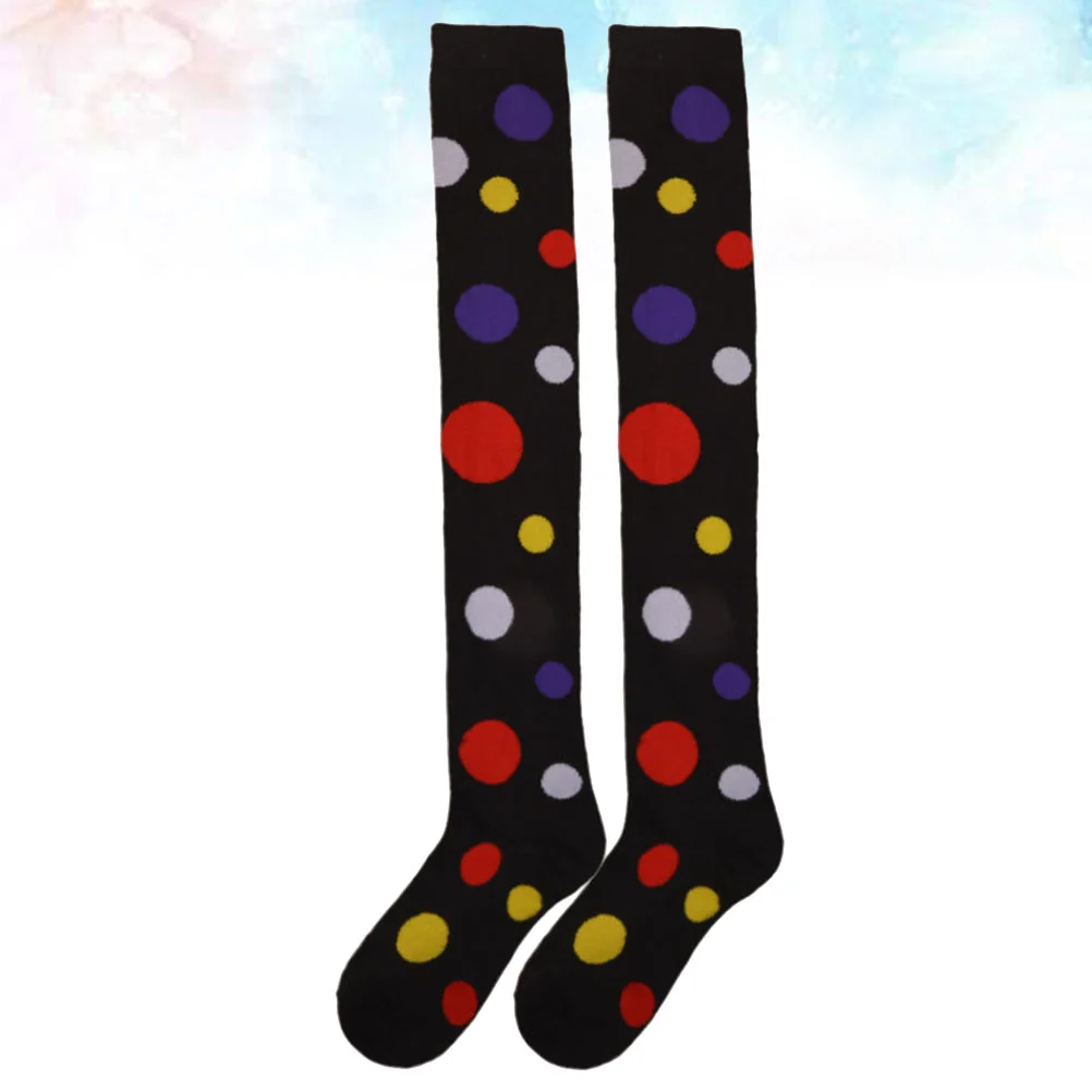 Chinese Style Women's Hold-up Stockings Cotton Dot Carnival Costume Socks Clown Cosplay