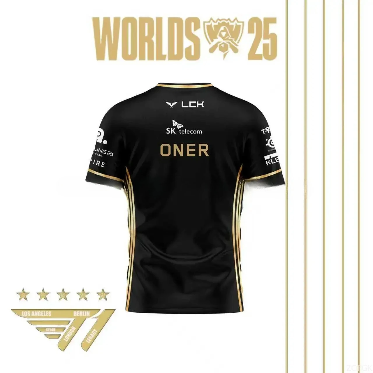 2026 Faker Jersey League of Legends 2025 World Champion All-black