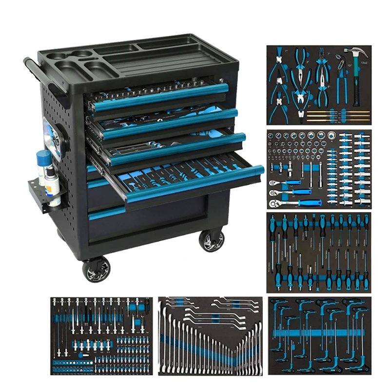 Professional 273PCS EVA FOAM TRAY SKY HAMMER TCA-001A-273 Tool Trolley 7 Drawers 300kg Load Capacity OEM For Car Repair Garage