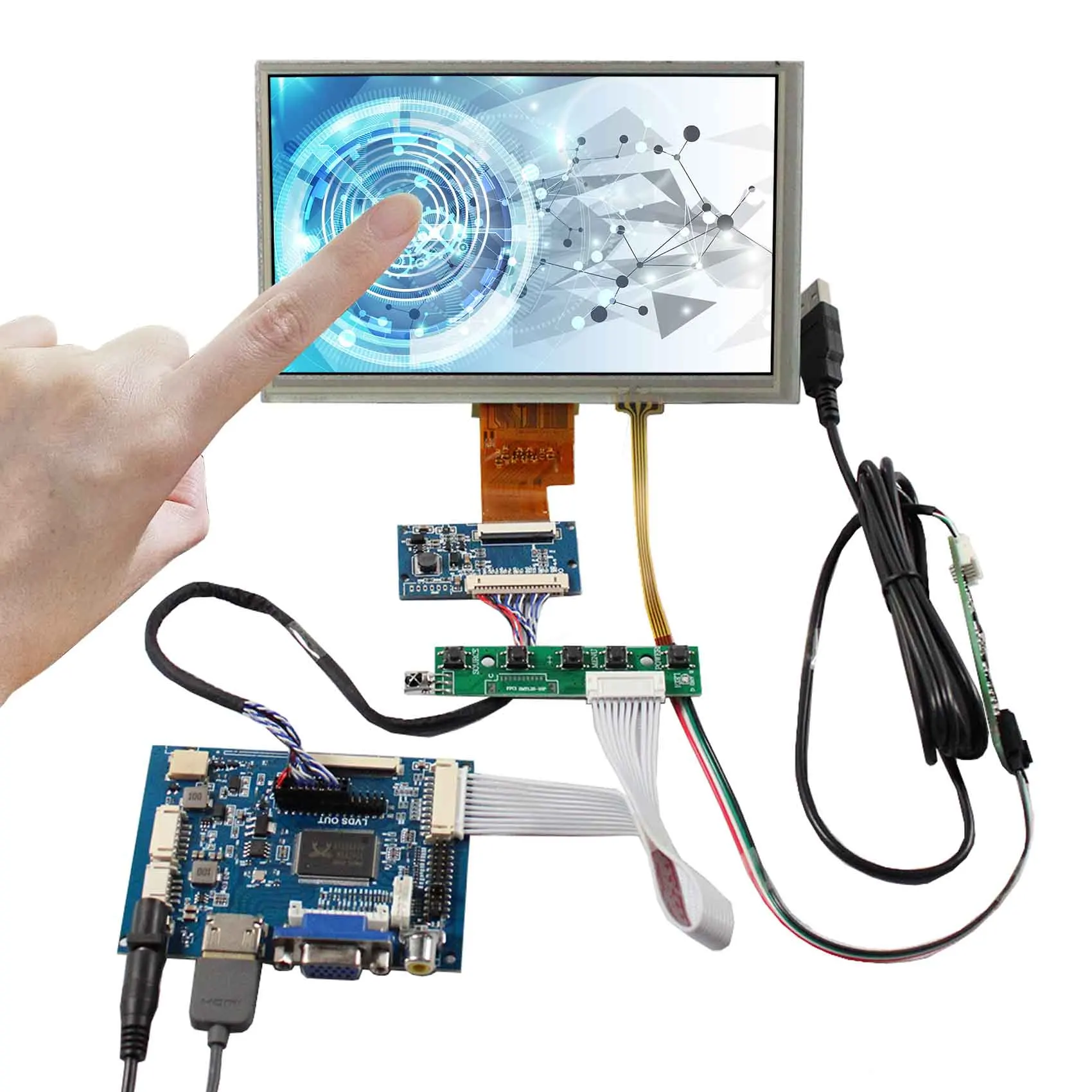 Screen With Hd-Mi Vga Av Lcd Controller Board At070Tna2 1024X600 7 Inch Tft Lcd Touch Screen Tft Lcd Display Module