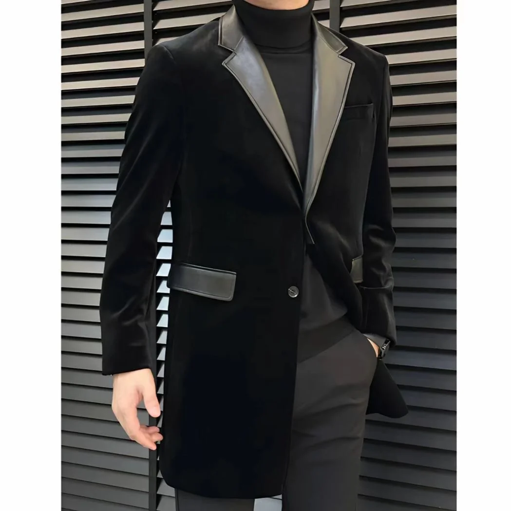 

Мужская весенняя вельветовая куртка средней длины, утепленная, ветрозащитная, класса люкс, модная, высококачественная, стильная, с воротником в деловом стиле