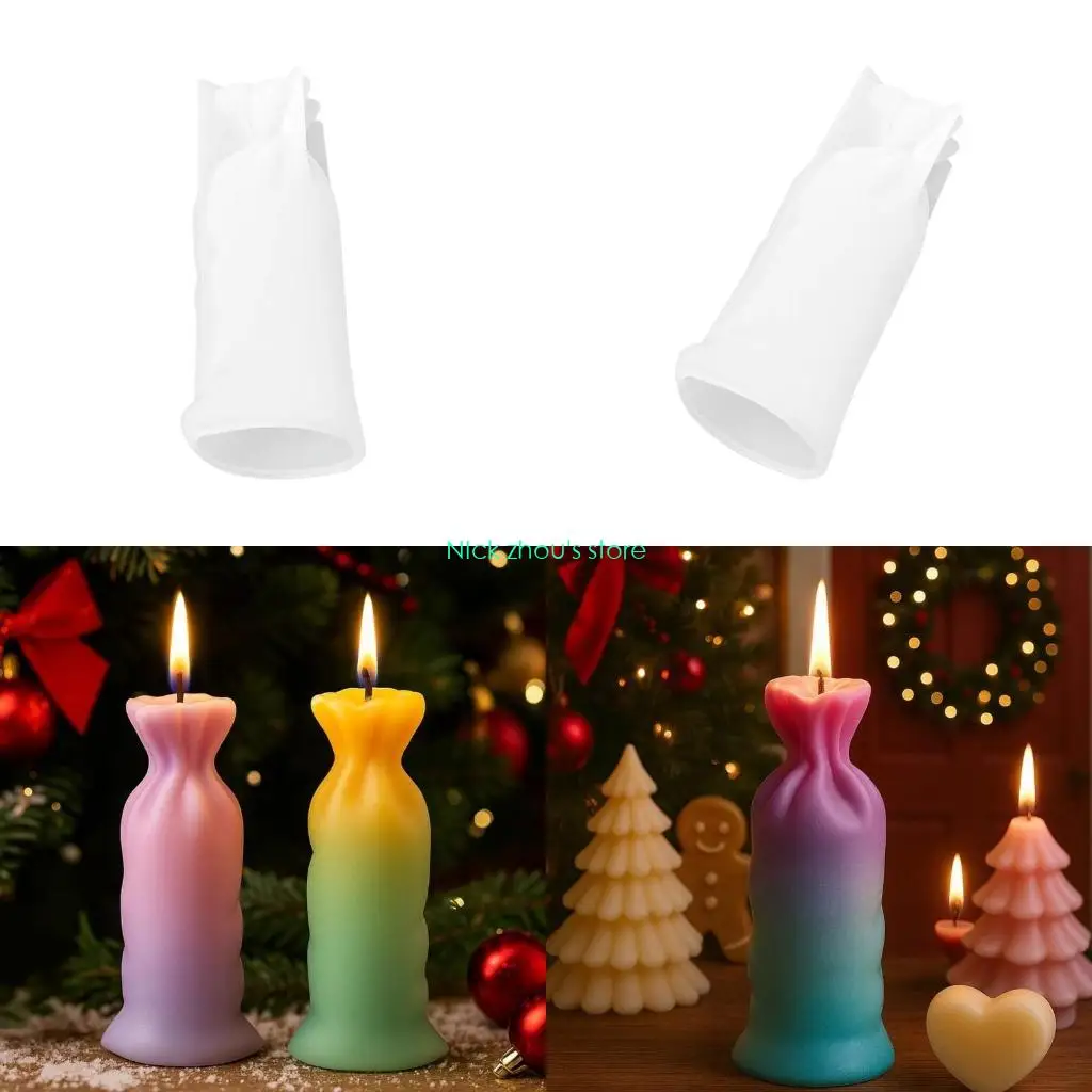 

E15E Набор силиконовых форм для изготовления декоративных ваз для свечей, гибкий ремесленный инструмент с эстетическим на удачу