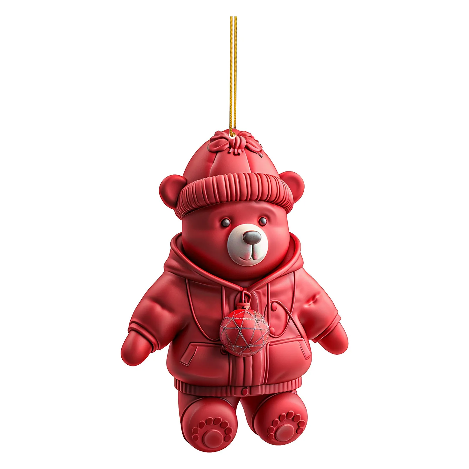 Cute Christmas Decorations Cute Teddy Bear Christmas Tree Ornaments Vintage Acrylic Flat Pendants New Chandelier Crystal Garland