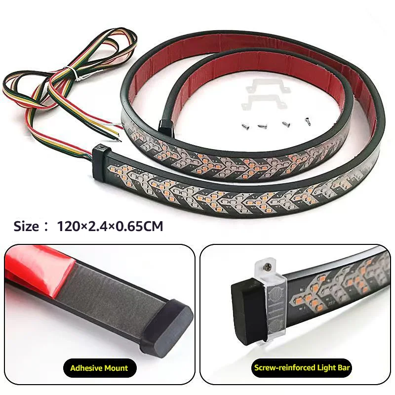 12 24V Car Truck LED Tailgate Light Strip Dynamic Flowing Arrow Tail Light LED Strip Brake Light Turn Signal Warning Lamp