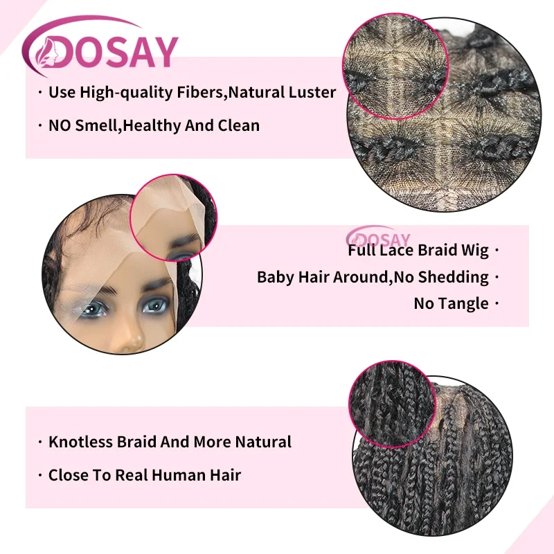 12 "قصيرة بوهو صندوق الضفائر الباروكات للنساء السود كامل الدانتيل الجبهة جديلة الباروكات مع شعر الطفل الاصطناعية البوهيمي شعر مستعار مضفر #5