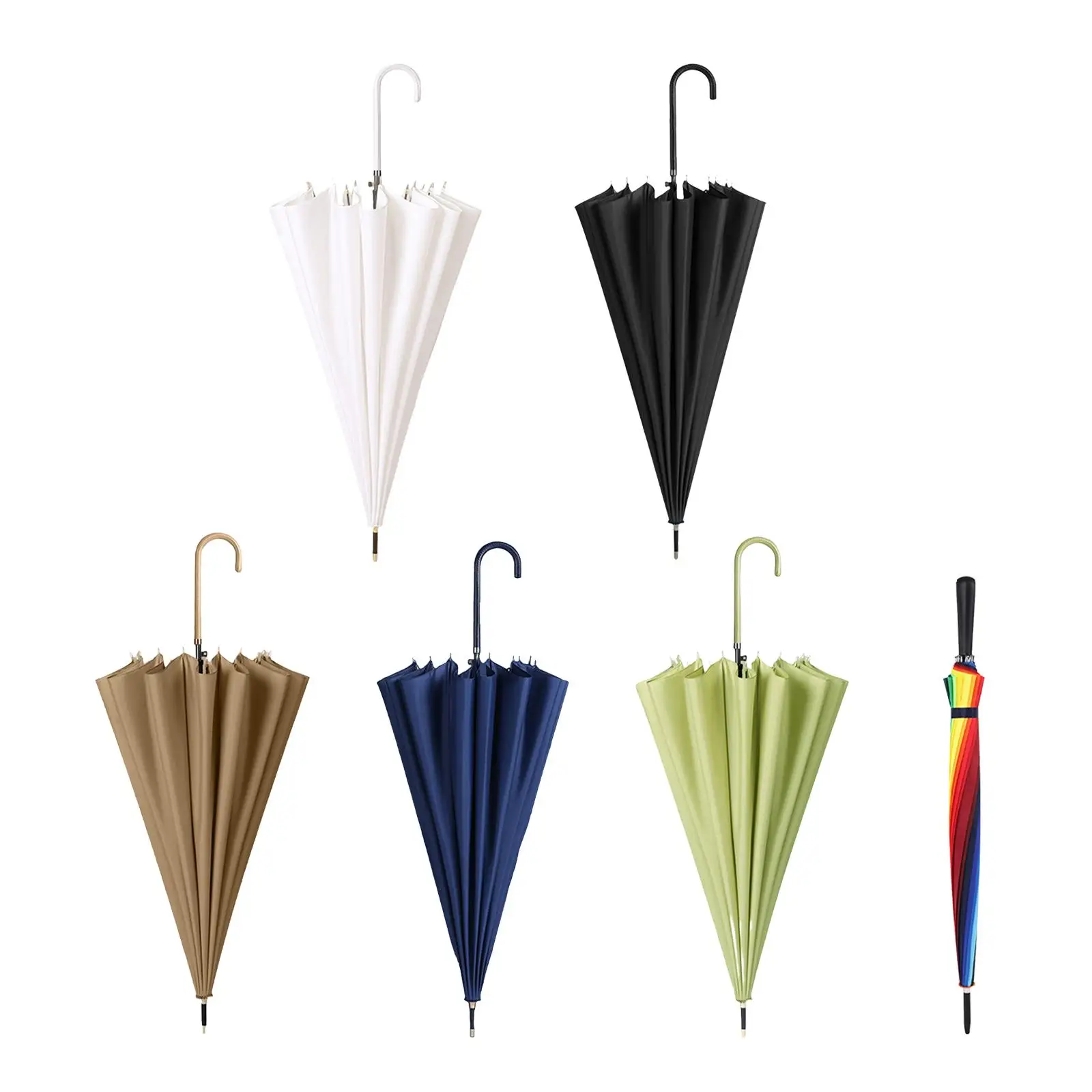 Long Handle Umbrella Travel Umbrella Auto Open Rain Umbrellas Windproof Straight Reinforced Umbrella for Outdoor Activities