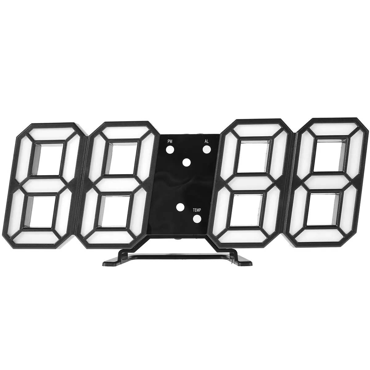 

1/5 sets 3D Wall Clock Adjust Brightness Luminous Mode LED Digital Clock 12/24 H Temperature Display Home office Decoration