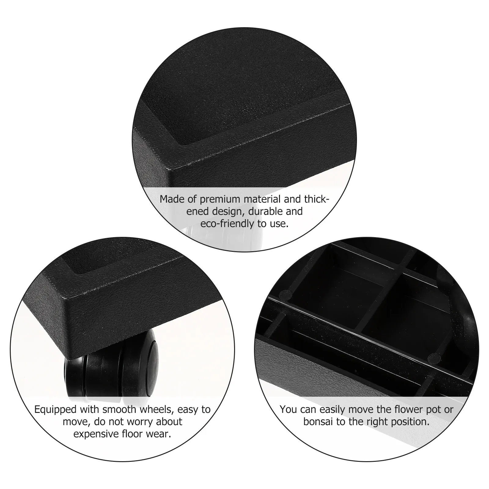 

Подставка для цветочного горшка на колесиках, 1 шт., толстый пластиковый поддон, серый, большой, для комнатных и уличных растений, для сада