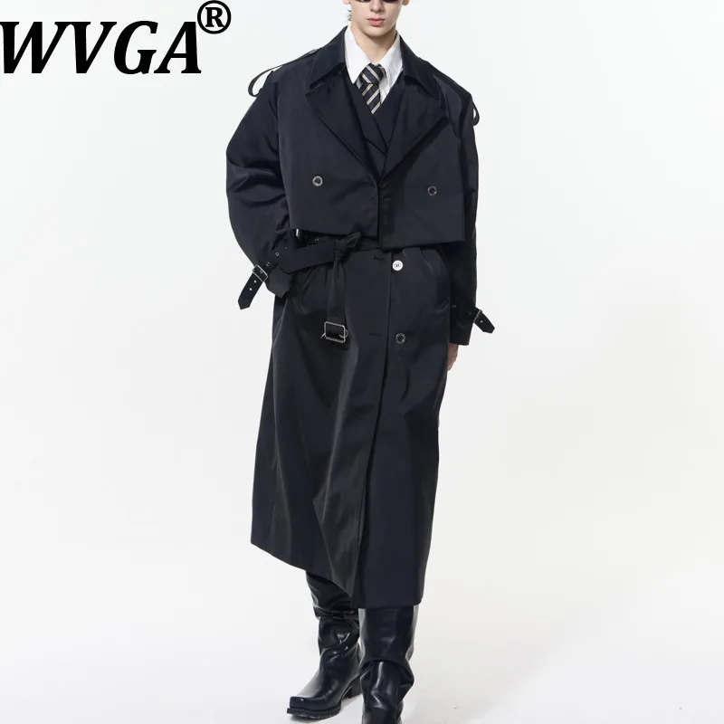 

WVGA осень-зима новая мужская куртка с отложным воротником и длинными рукавами, нишевый шикарный повседневный элегантный плащ Ins W14842