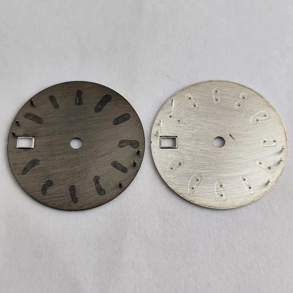 قرص ساعة NH35 28.5 ملم قرص معدل قرص أخضر مضيء ملحقات ساعة معدلة NH35 عقارب مناسبة لحركة NH35 NH36