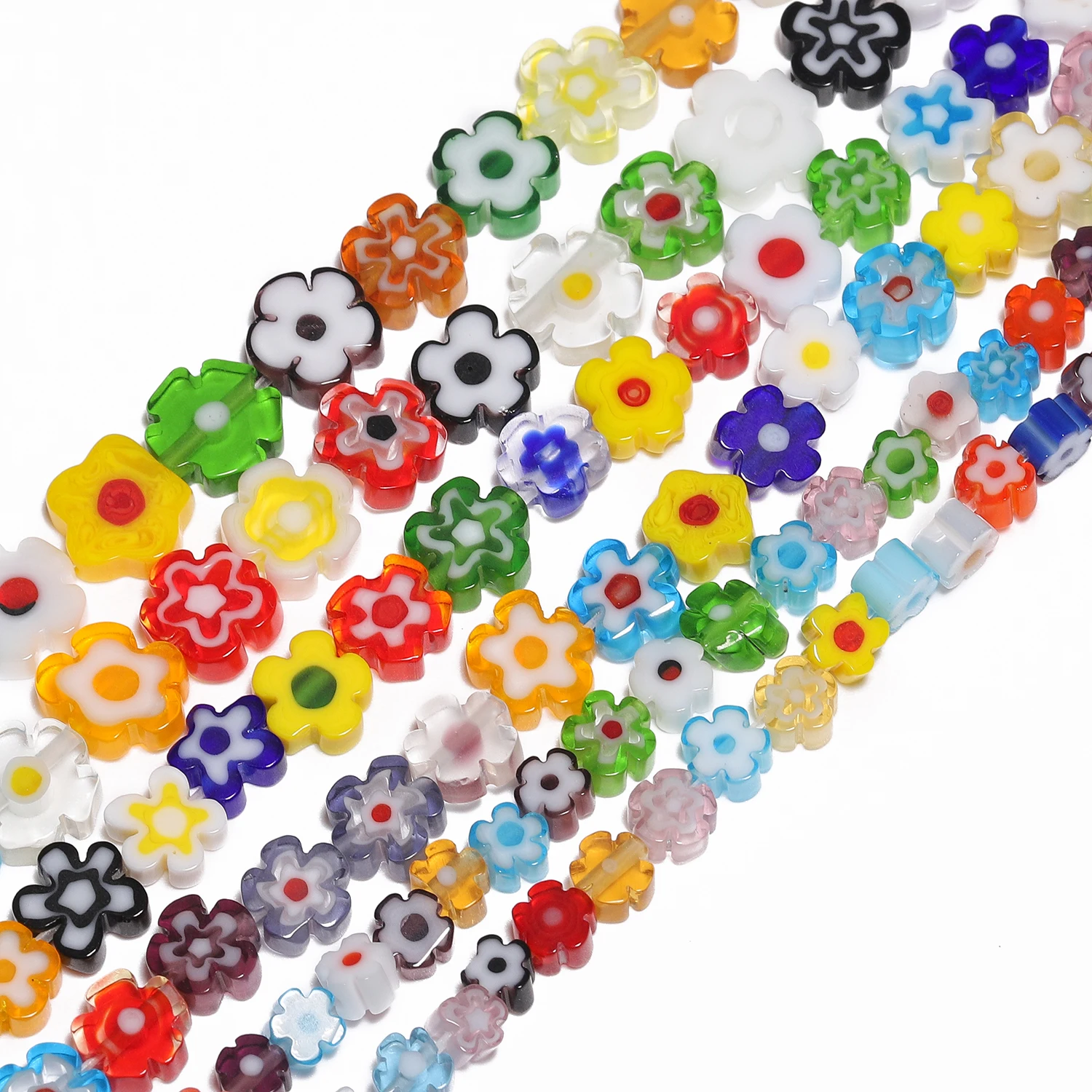 4 6 8mm Murano Lampwork Flower Beads Multicolor Glass Bead For Jewelry Making Diy Bracelet Necklace Crafts Accessories Wholesale