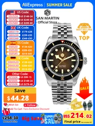 San Martin 3D Waffle Dial nuevo 40mm reloj de buceo NH35 relojes para hombres zafiro mecánico automático impermeable 200m luminoso SN0128