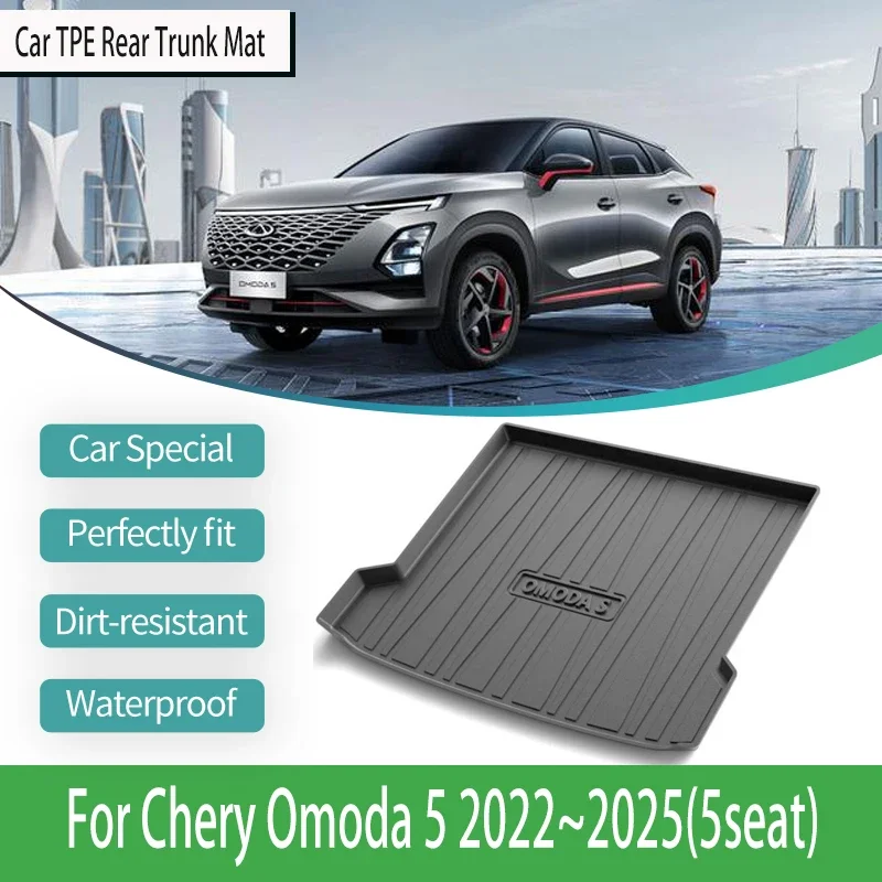 

Fit For Chirey Chery Omoda 5 C5 Fownix FX 2022~2025 5seat Car Rear Trunk Mats TPE Car Trunk Storage Pad Carpets Auto Accessories