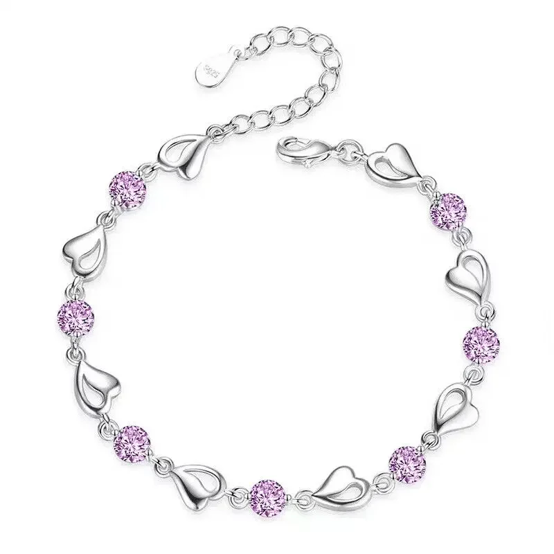 Zilveren Indiase mode-sieraden Zilver Kristal Hartvormig Dames voor armbanden Ketting