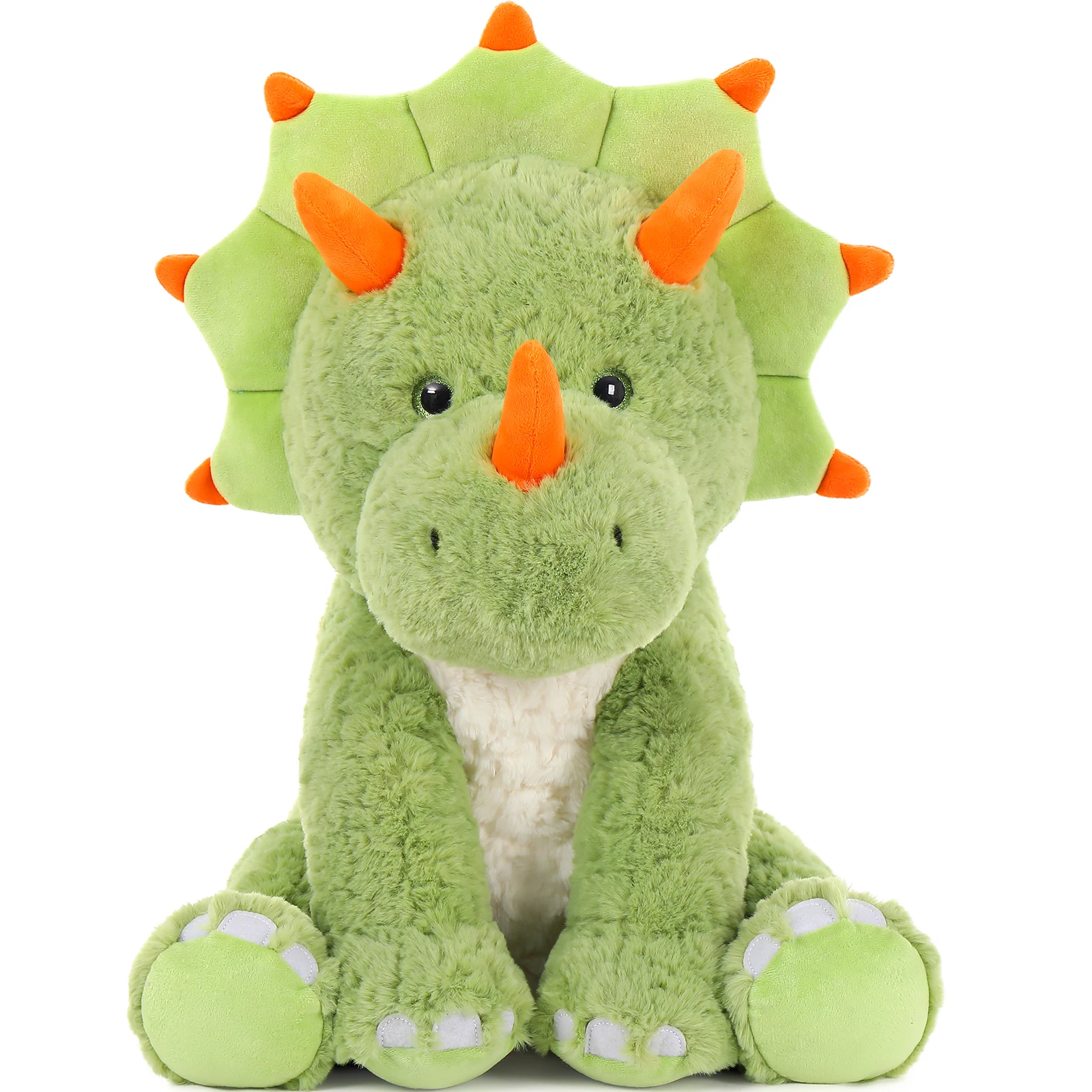 

24-дюймовые мягкие игрушки зеленого динозавра, большие плюшевые игрушки трицератопса динозавра, мягкая плюшевая подушка с динозавром, обнимающая мягкий динозавр