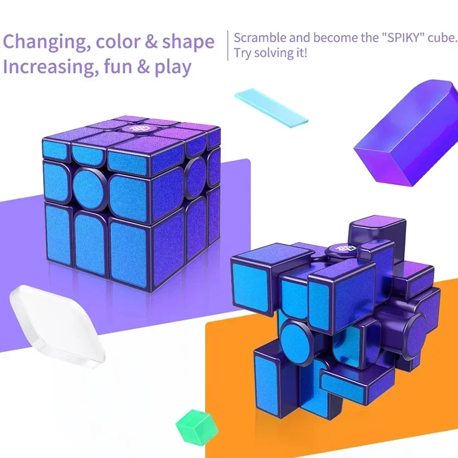 [MeowCube] Gan Mirror M Purple UV Cube Magnetic Magic Speed Cube Hands-on Professional Cast Coated Gan Mirror M Red Fidget Toys