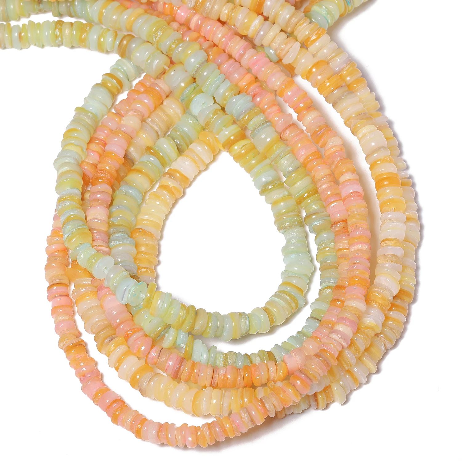 

Colorful Flat Round Shape Natural Shell Beads 4x1/5x2mm Circle Spacer Beads for Jewelry Making DIY Necklace Pendant Bracelet