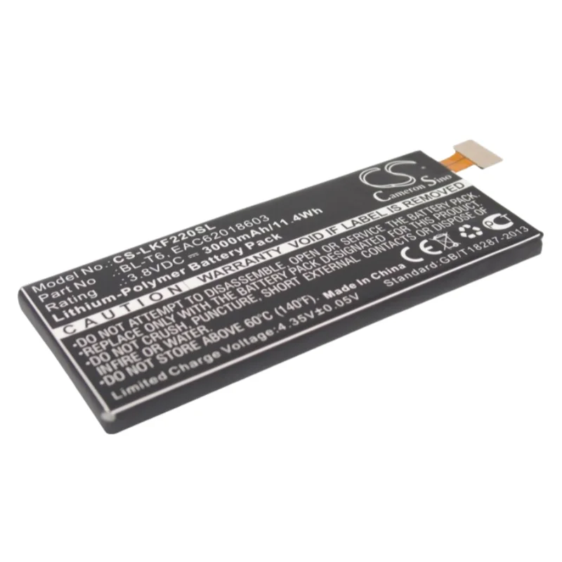 Baterai CameronSino 3000mAh BL-T6, EAC 62018603   for LG F220, F220K, F220L, F220S, Optimus GK