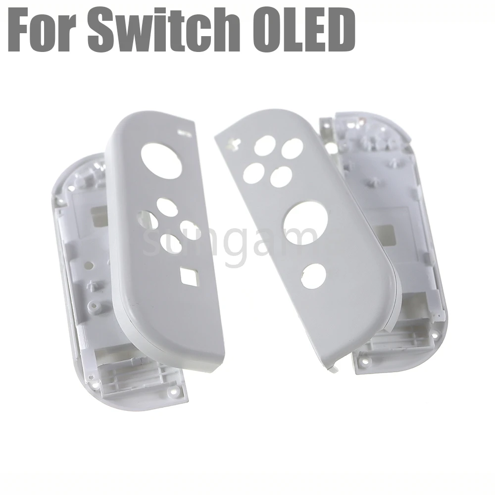 

10 комплектов, запасной белый корпус Joy-Con Чехол Set для переключателя OLED консоли, правый левый корпус контроллера со средней рамкой