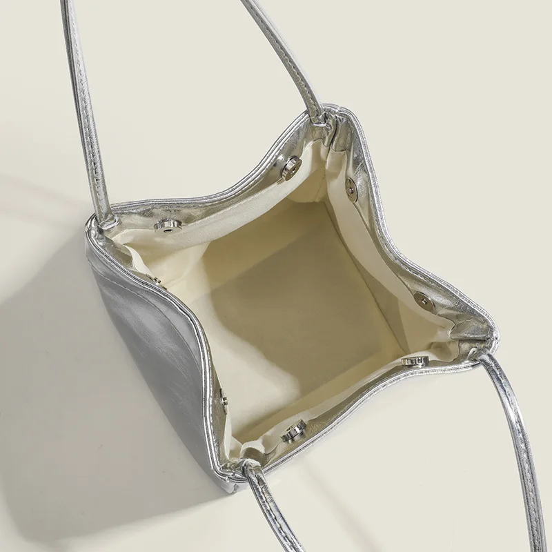 حقيبة دلو للنساء موضة جديدة حقيبة يد بسيطة كلاسيكية متعددة الاستخدامات عصرية بمقبض علوي حقيبة صغيرة #4