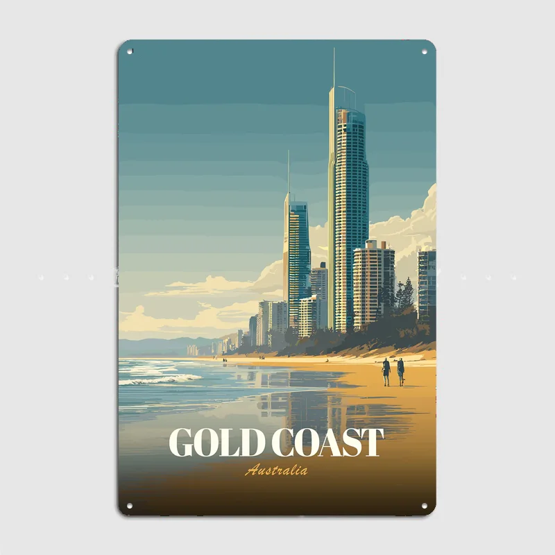 Gold Coast Australia Beach Travel Scenery Posters Retro Garage Club Bar Indoor Wall Vintage Poster Room Decoration Home Decor