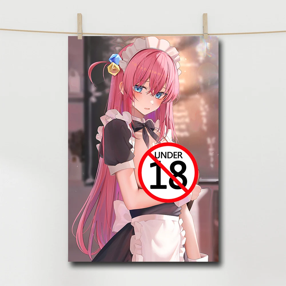 Manga Sexy Maid Poster Erotic Anime Girls HD Printed Wall Art Pictures Decorative Canvas Painting Home Room Bar Decor