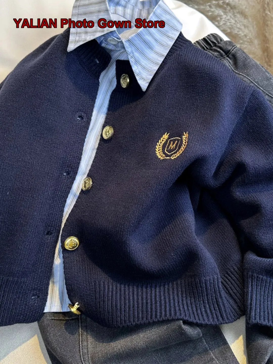 Boys College Style Spring Autumn 2026 Handsome Kids Knit Coat Baby Boy
