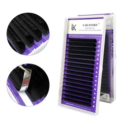 LAKANAKU Classic Eyelash Extensions De Cils Matte Black Volume Eyelash Extensions Silk Lash Extension Supplies