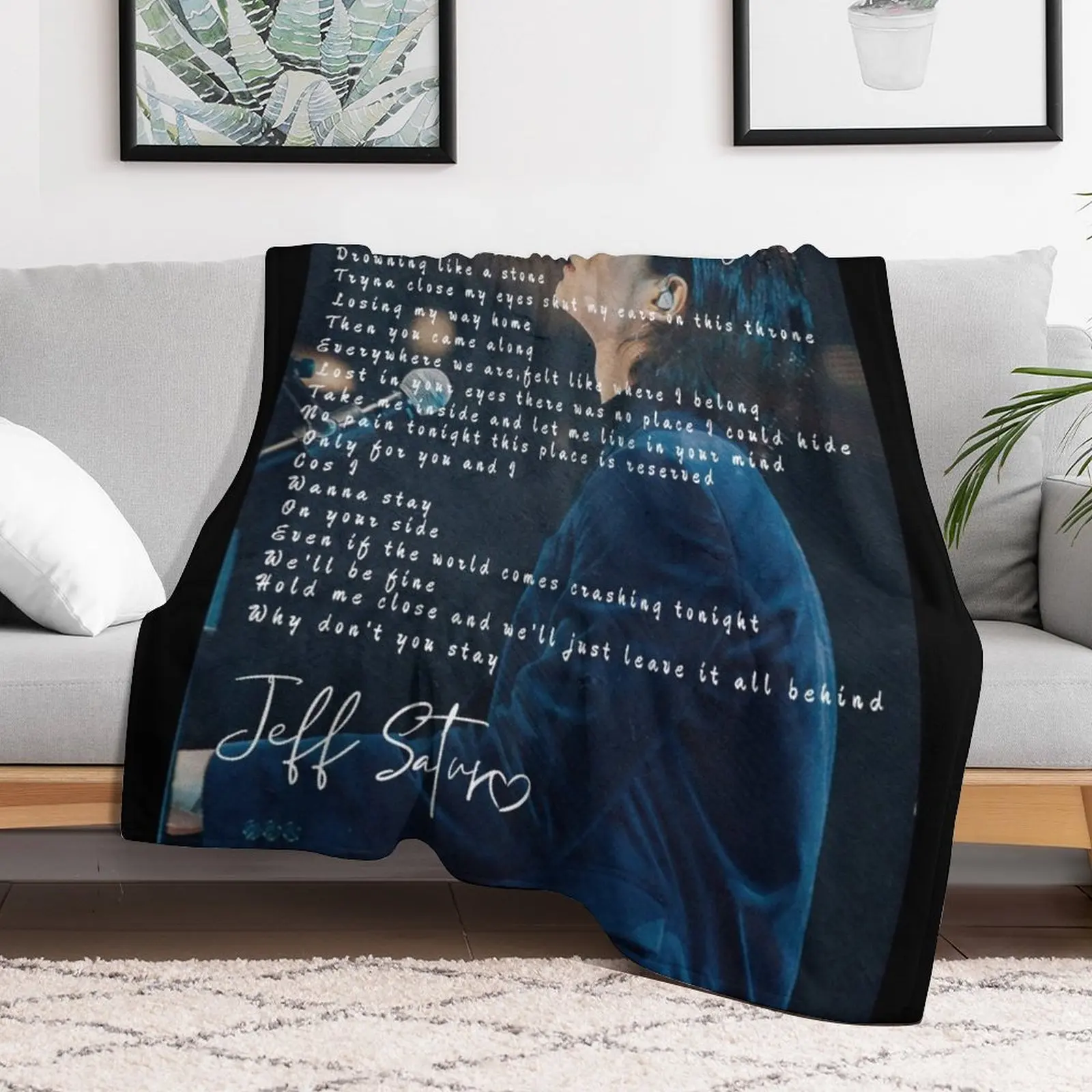 Jeff satur why don't you stay English lyric Throw Blanket Beach Luxury Designer Comforter Blankets